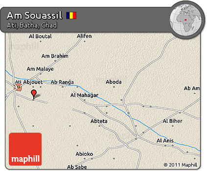Shaded Relief 3D Map of Am Souassil
