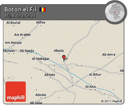 Shaded Relief 3D Map of Boton El Fil