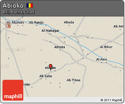 Shaded Relief 3D Map of Abioko
