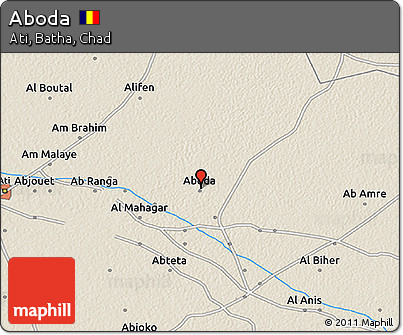 Shaded Relief 3D Map of Aboda
