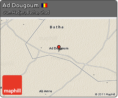 Shaded Relief 3D Map of Ad Dougoum