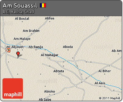 Shaded Relief 3D Map of Am Souassil
