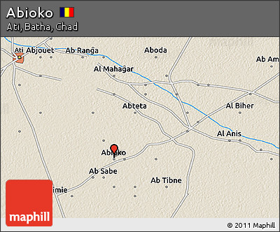 Shaded Relief 3D Map of Abioko