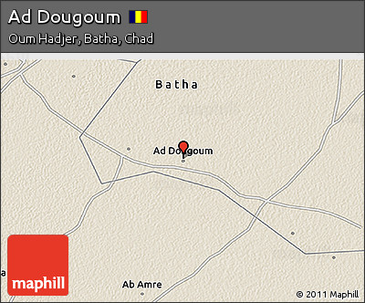 Shaded Relief 3D Map of Ad Dougoum