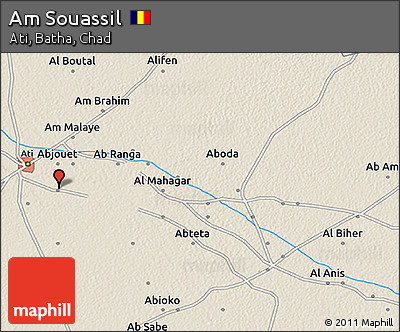 Shaded Relief 3D Map of Am Souassil
