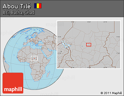 Gray Location Map of Abou Tilé
