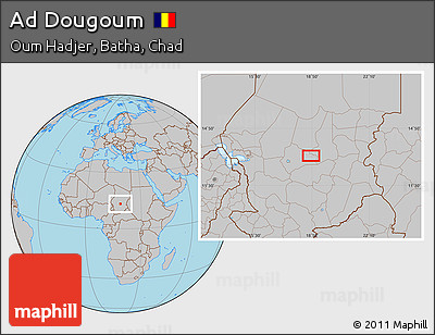 Gray Location Map of Ad Dougoum
