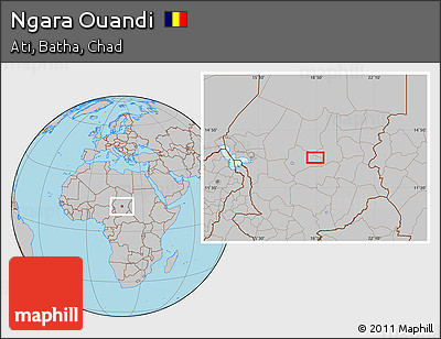Gray Location Map of Ngara Ouandi