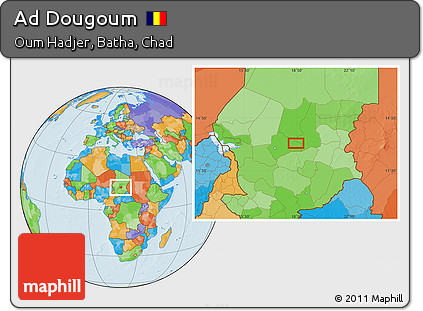 Political Location Map of Ad Dougoum