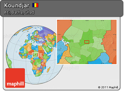 Political Location Map of Koundjar