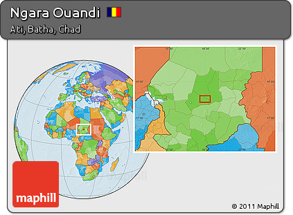 Political Location Map of Ngara Ouandi