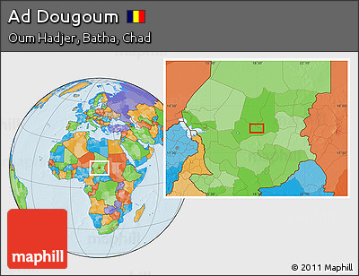 Political Location Map of Ad Dougoum