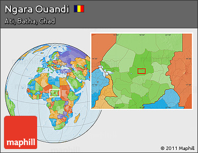 Political Location Map of Ngara Ouandi
