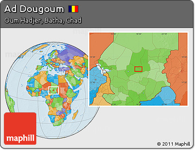 Political Location Map of Ad Dougoum