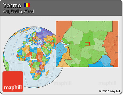 Political Location Map of Yormo