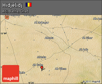 Satellite Map of Hidjélidj