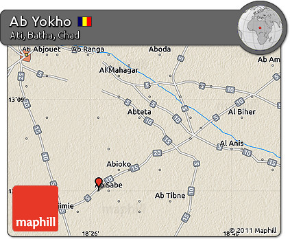 Shaded Relief Map of Ab Yokho