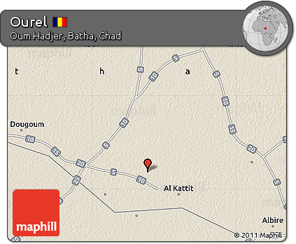 Shaded Relief Map of Ourel