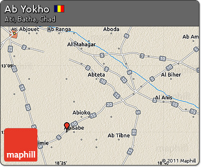 Shaded Relief Map of Ab Yokho