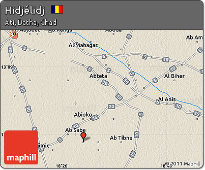 Shaded Relief Map of Hidjélidj