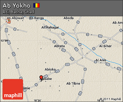 Shaded Relief Map of Ab Yokho