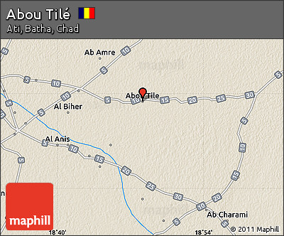 Shaded Relief Map of Abou Tilé