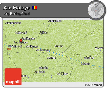 Physical Panoramic Map of Am Malaye