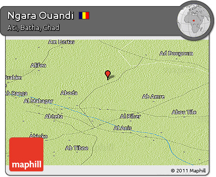 Physical Panoramic Map of Ngara Ouandi