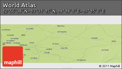 Physical Panoramic Map of the Area around 13° 13' 56" N, 18° 46' 29" E