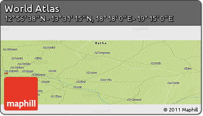 Physical Panoramic Map of the Area around 13° 13' 56" N, 18° 46' 29" E