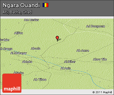 Physical Panoramic Map of Ngara Ouandi