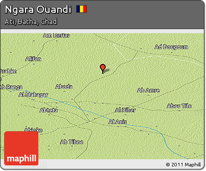 Physical Panoramic Map of Ngara Ouandi