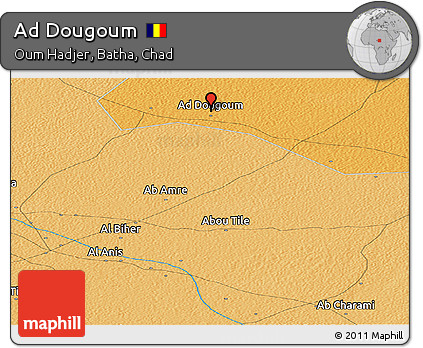 Political Panoramic Map of Ad Dougoum