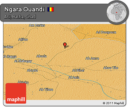 Political Panoramic Map of Ngara Ouandi