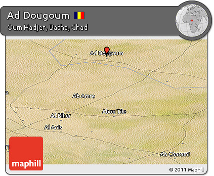 Satellite Panoramic Map of Ad Dougoum