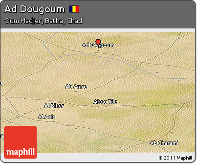 Satellite Panoramic Map of Ad Dougoum