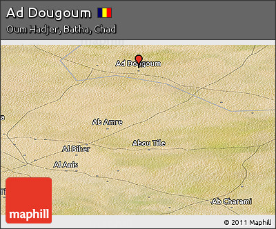 Satellite Panoramic Map of Ad Dougoum