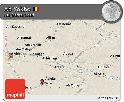 Shaded Relief Panoramic Map of Ab Yokho