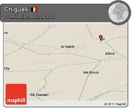 Shaded Relief Panoramic Map of Chiguek