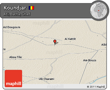 Shaded Relief Panoramic Map of Koundjar