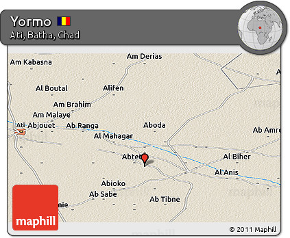 Shaded Relief Panoramic Map of Yormo