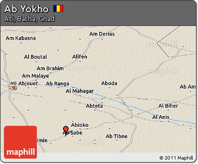 Shaded Relief Panoramic Map of Ab Yokho