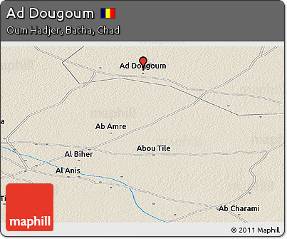 Shaded Relief Panoramic Map of Ad Dougoum