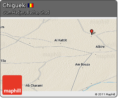 Shaded Relief Panoramic Map of Chiguek