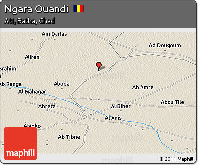 Shaded Relief Panoramic Map of Ngara Ouandi