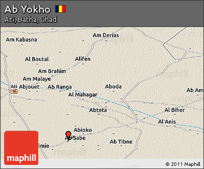 Shaded Relief Panoramic Map of Ab Yokho