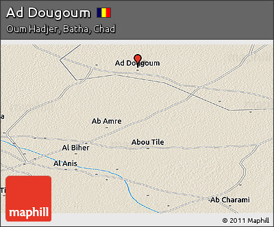 Shaded Relief Panoramic Map of Ad Dougoum