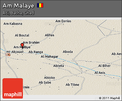 Shaded Relief Panoramic Map of Am Malaye