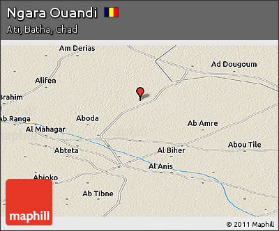 Shaded Relief Panoramic Map of Ngara Ouandi