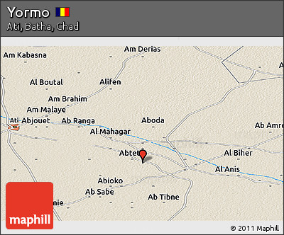 Shaded Relief Panoramic Map of Yormo